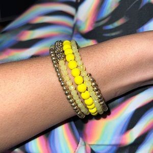 Gold Yellow Wrap Around Beaded Bracelet NWOT